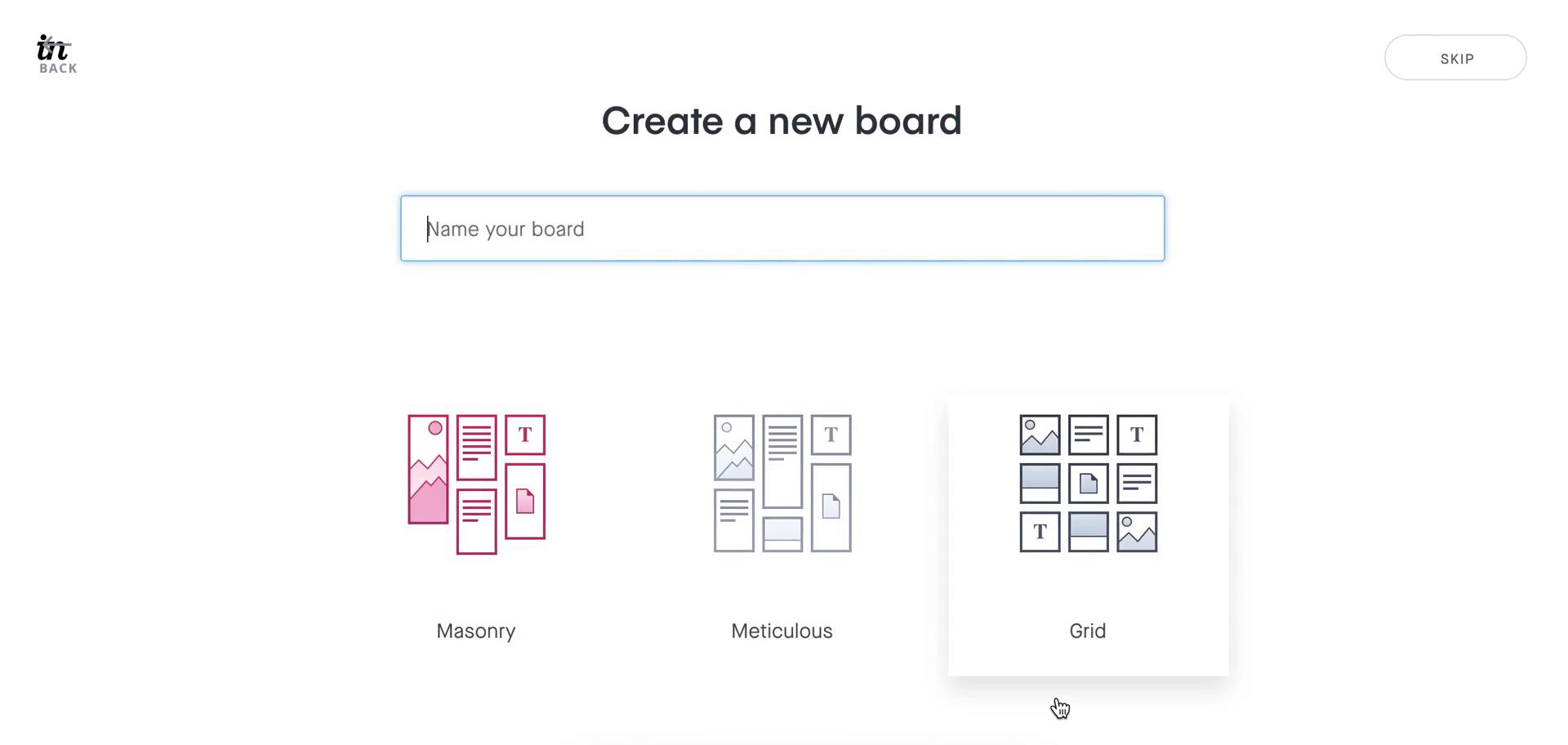 InVision create board screenshot