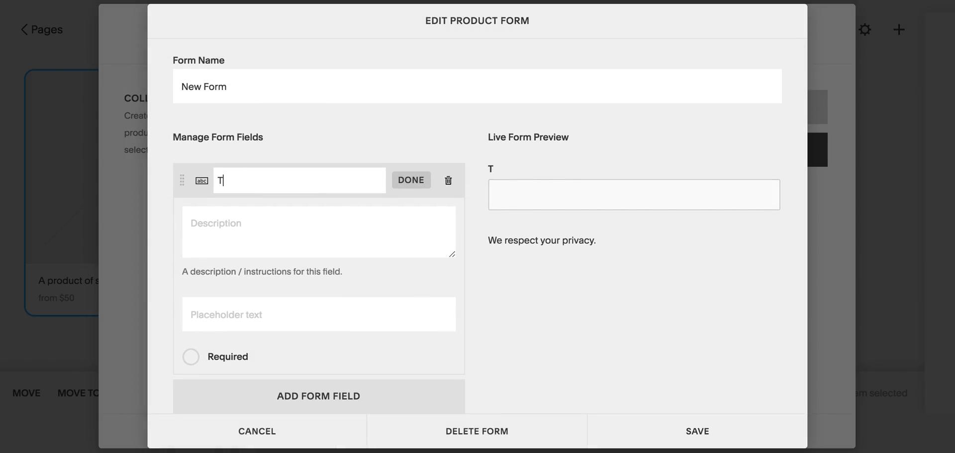 Adding a product screenshot