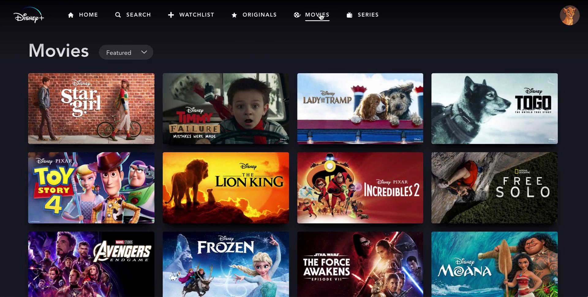 General browsing on Disney+ video thumbnail