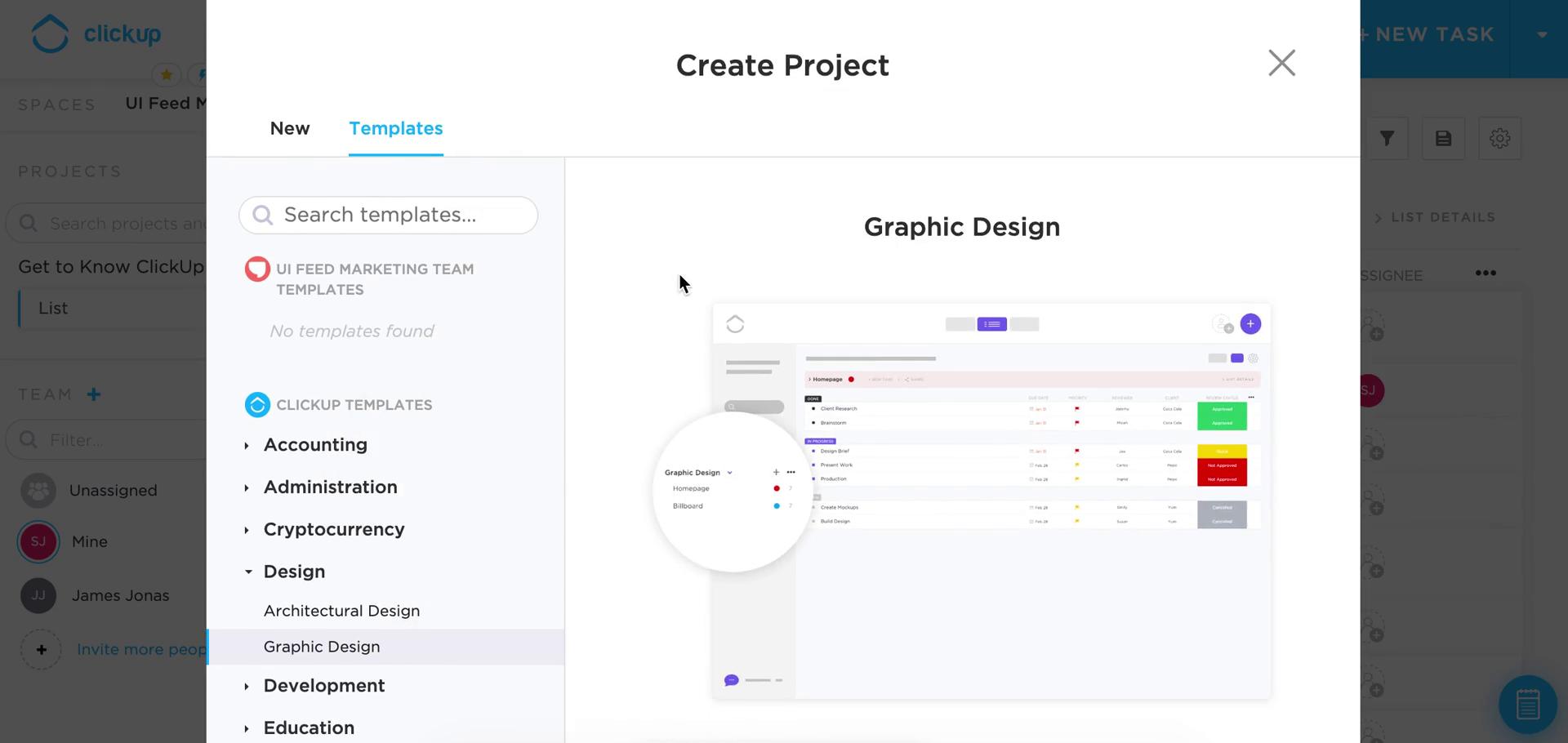 Creating a project screenshot