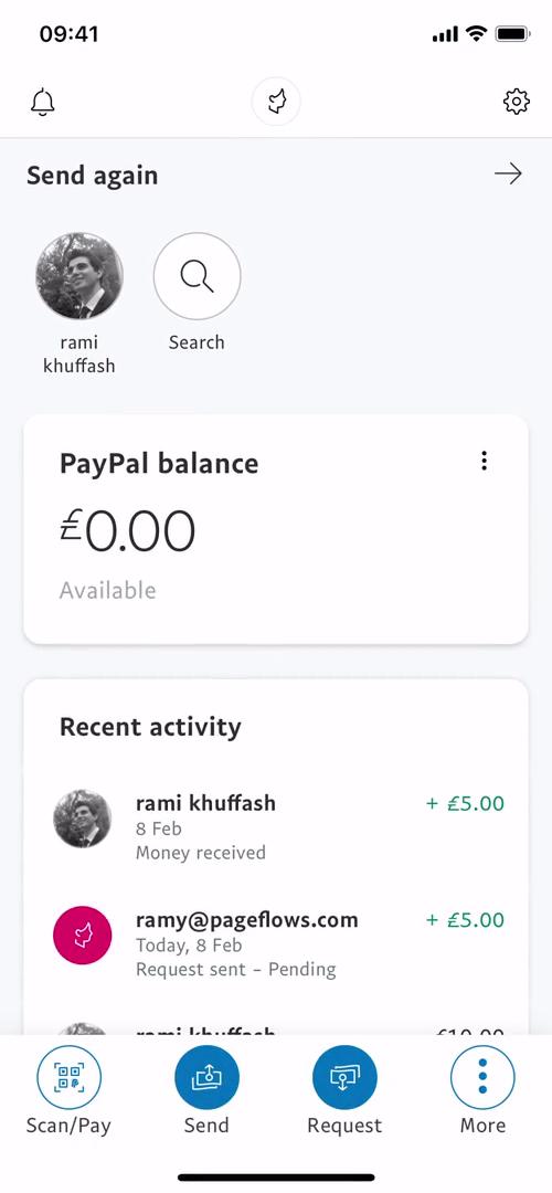 Sending currency screenshot