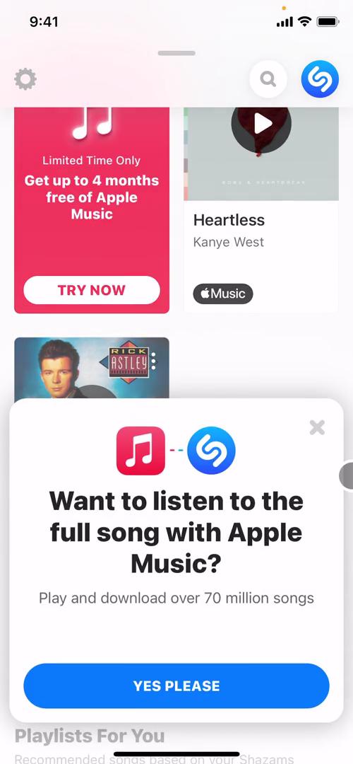 General browsing on Shazam video thumbnail