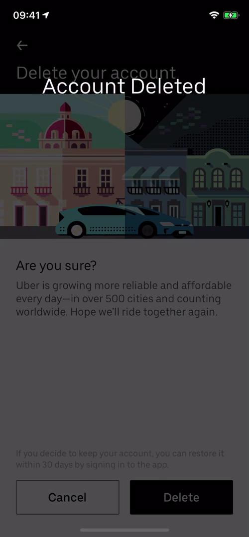 Deleting your account on Uber video thumbnail