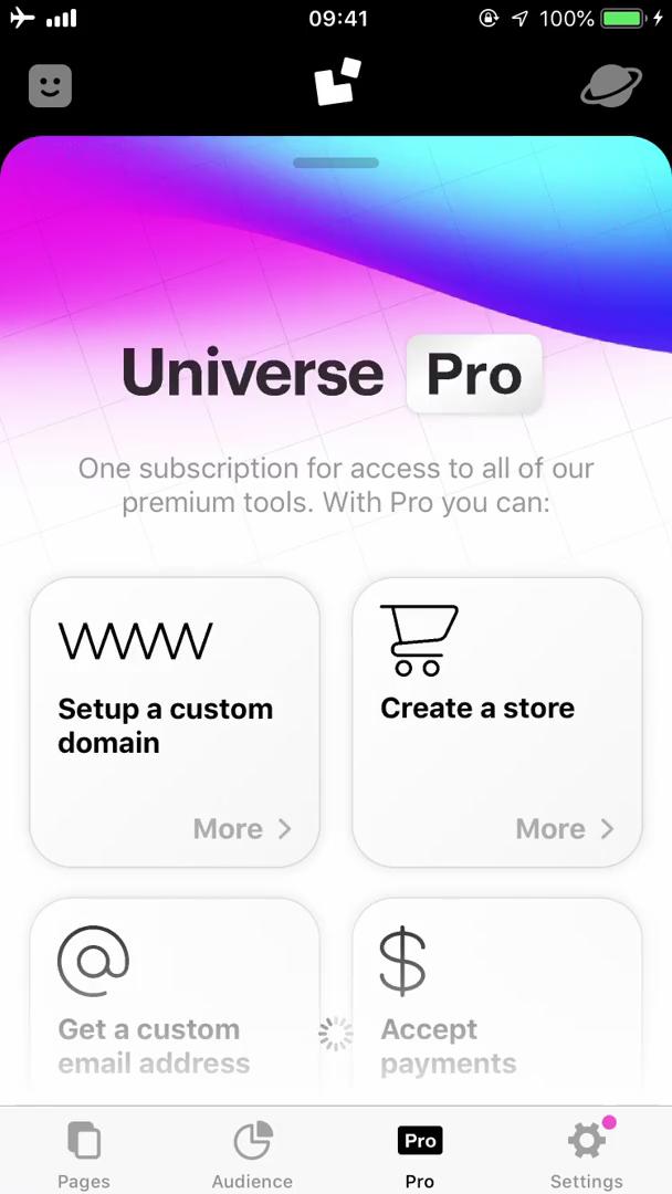 Screenshot of Upgrade on Upgrading your account on Universe user flow