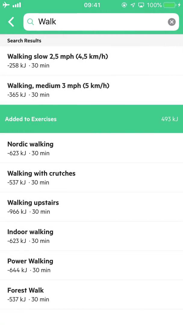 Tracking activity screenshot