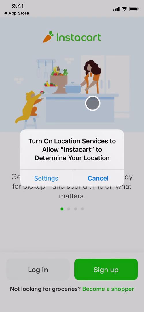 Instacart enable location permissions screenshot