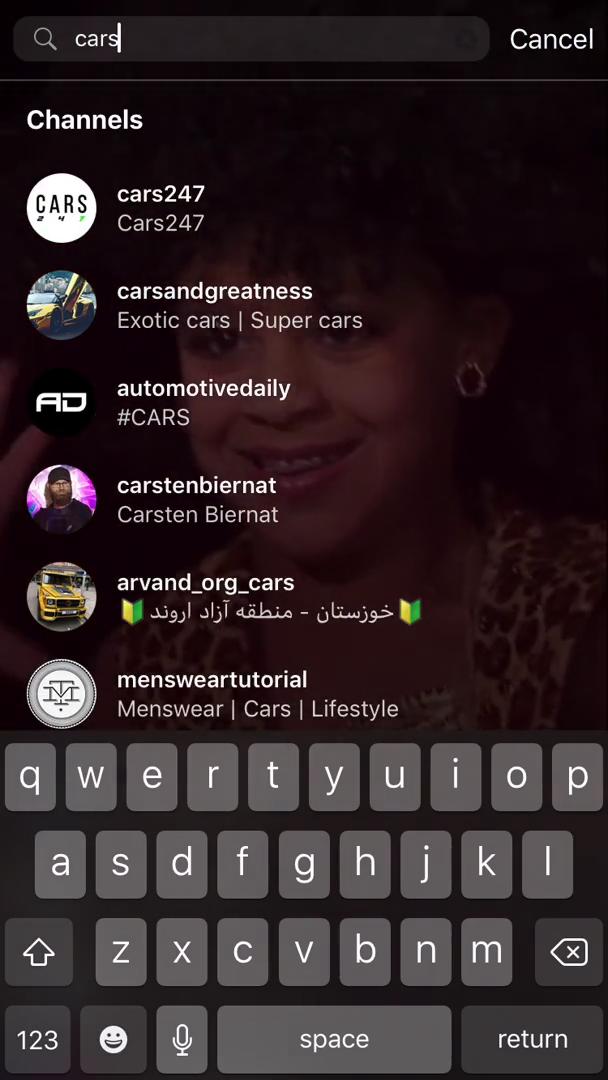 Searching on IGTV video thumbnail