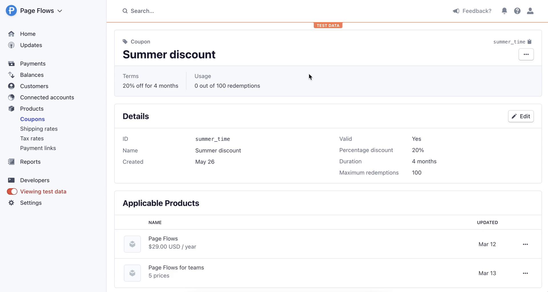 Creating a discount code screenshot