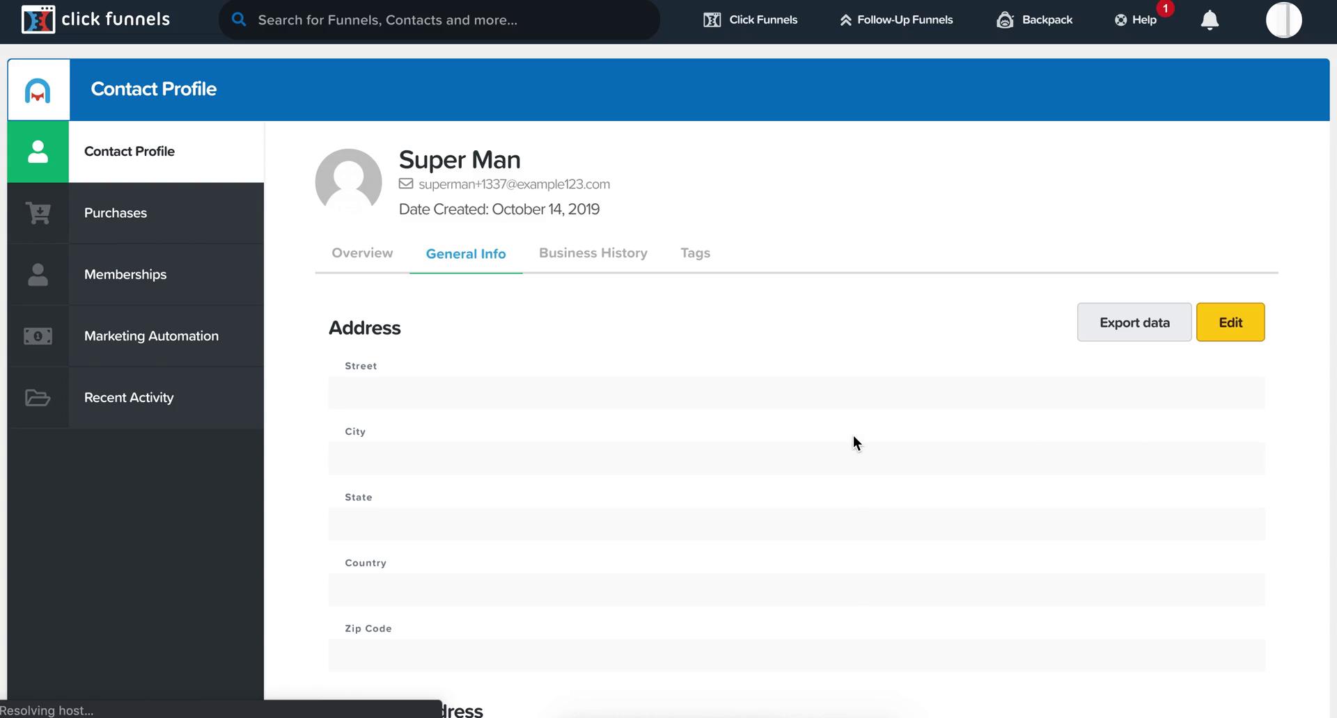 CRM screenshot