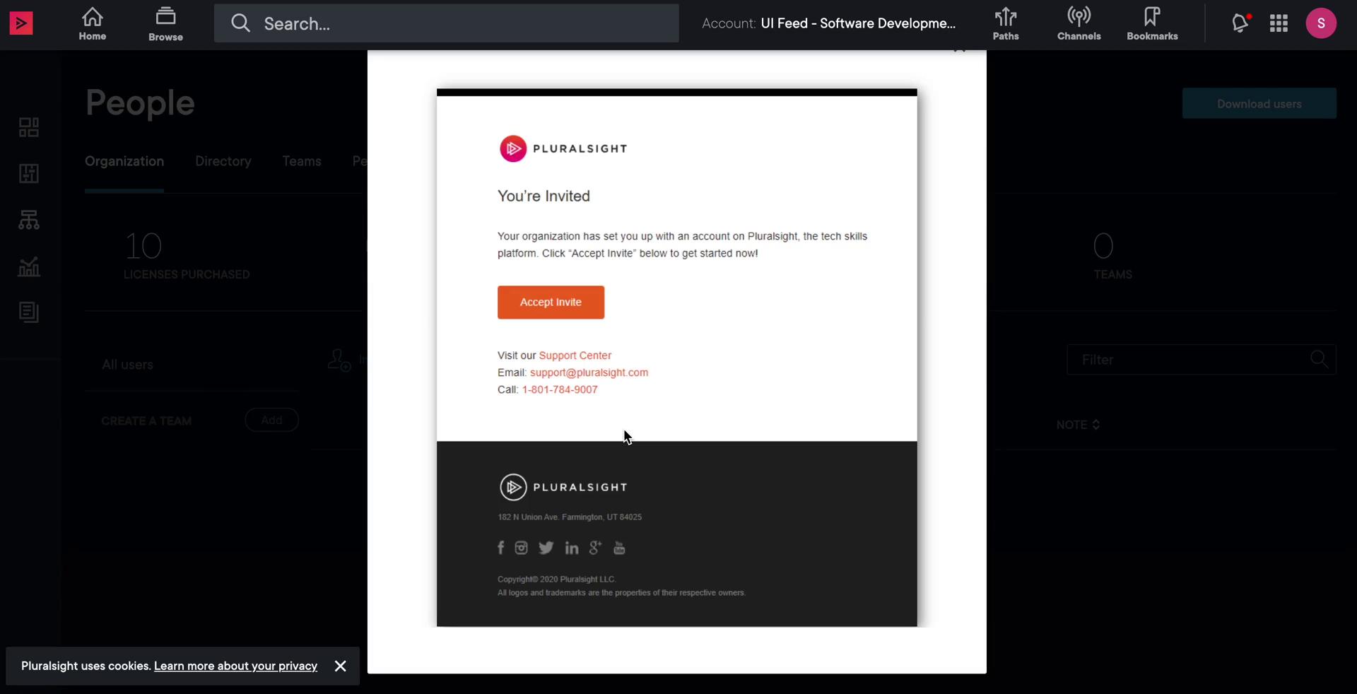 Inviting people on Pluralsight video thumbnail