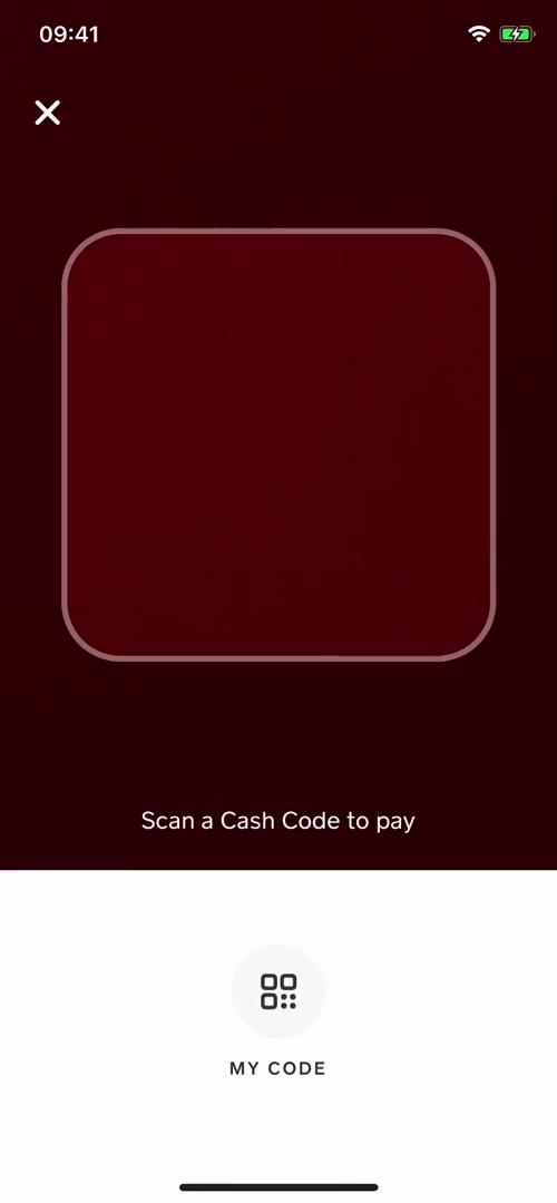 Cash App scan barcode screenshot