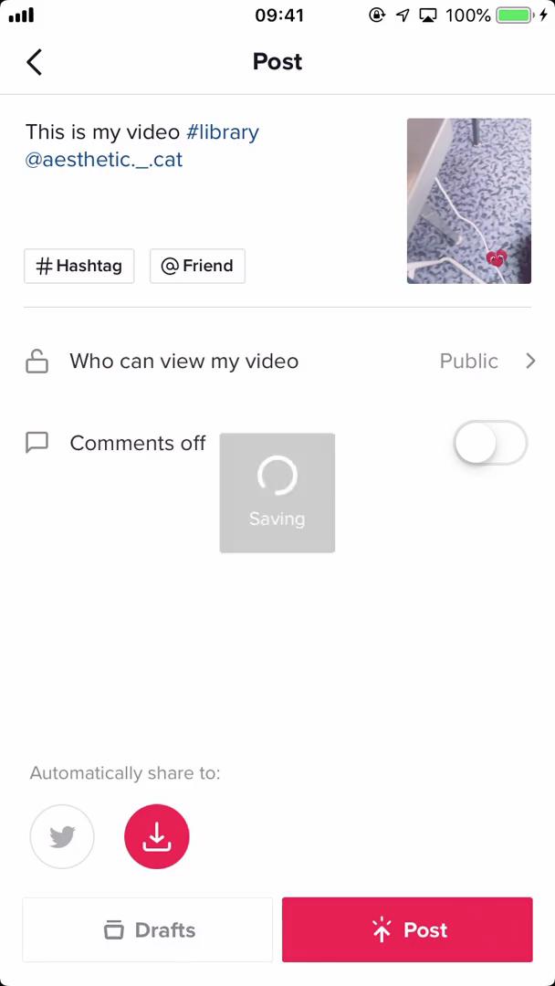 Sharing a video on TikTok video thumbnail