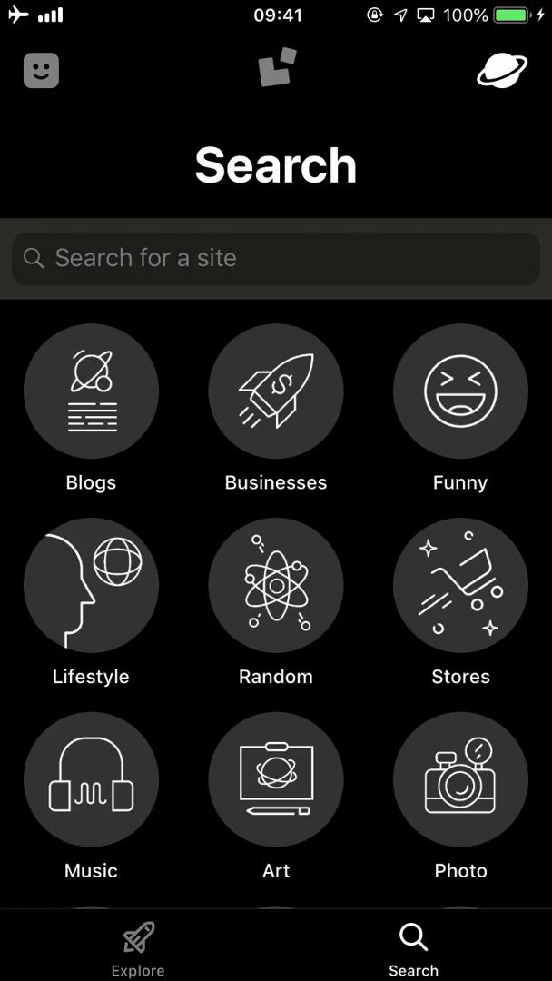 Universe search screenshot