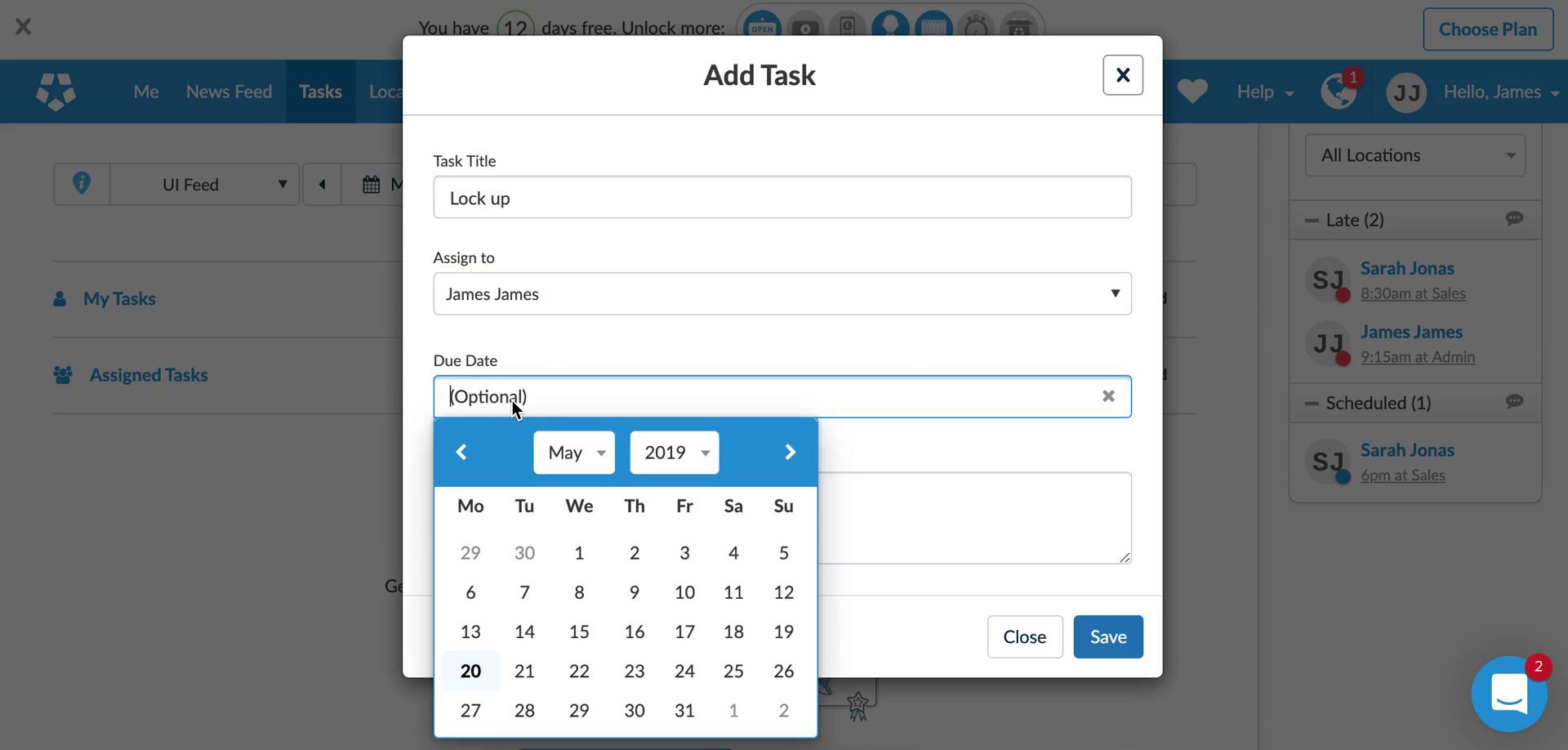 Tasks screenshot