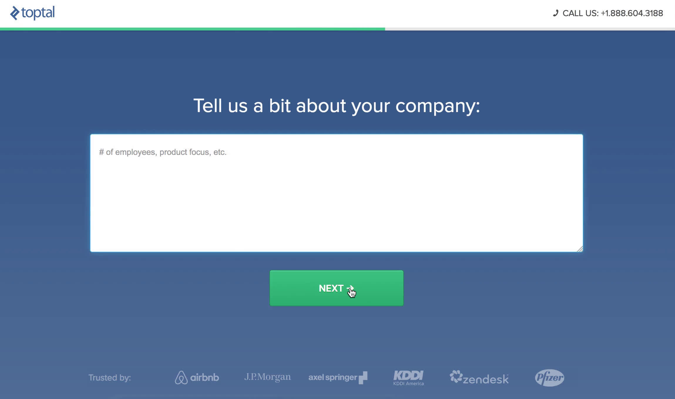 Applying as a company screenshot