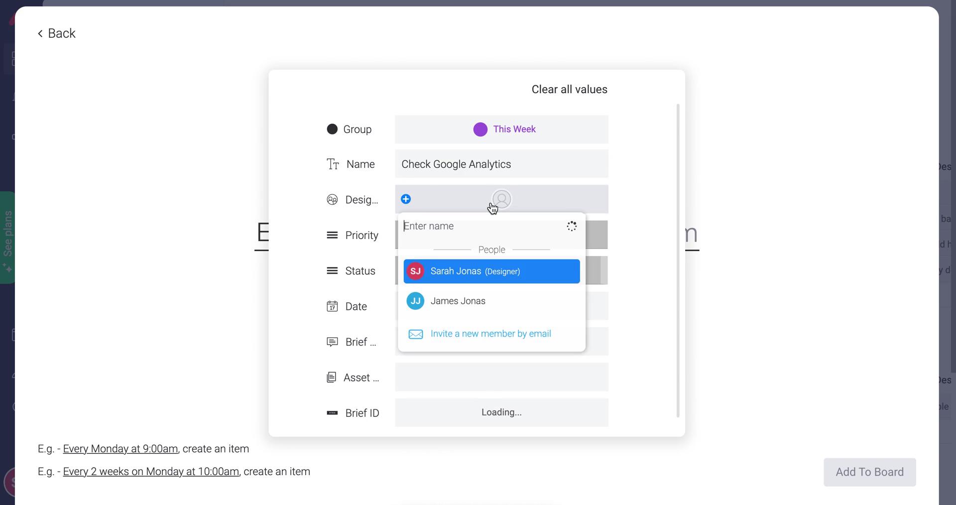 Creating an automation workflow screenshot