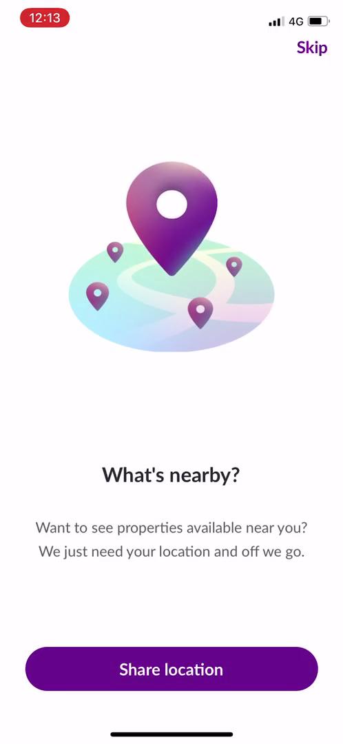 Zoopla enable location permissions screenshot