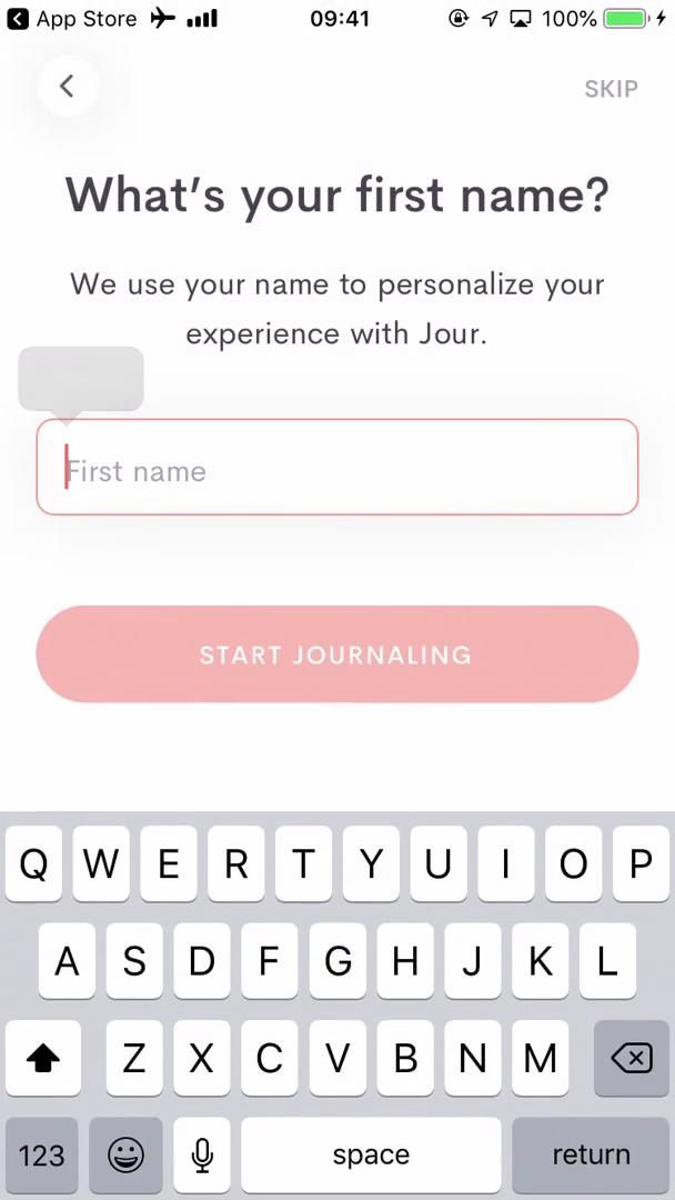 Jour enter name screenshot