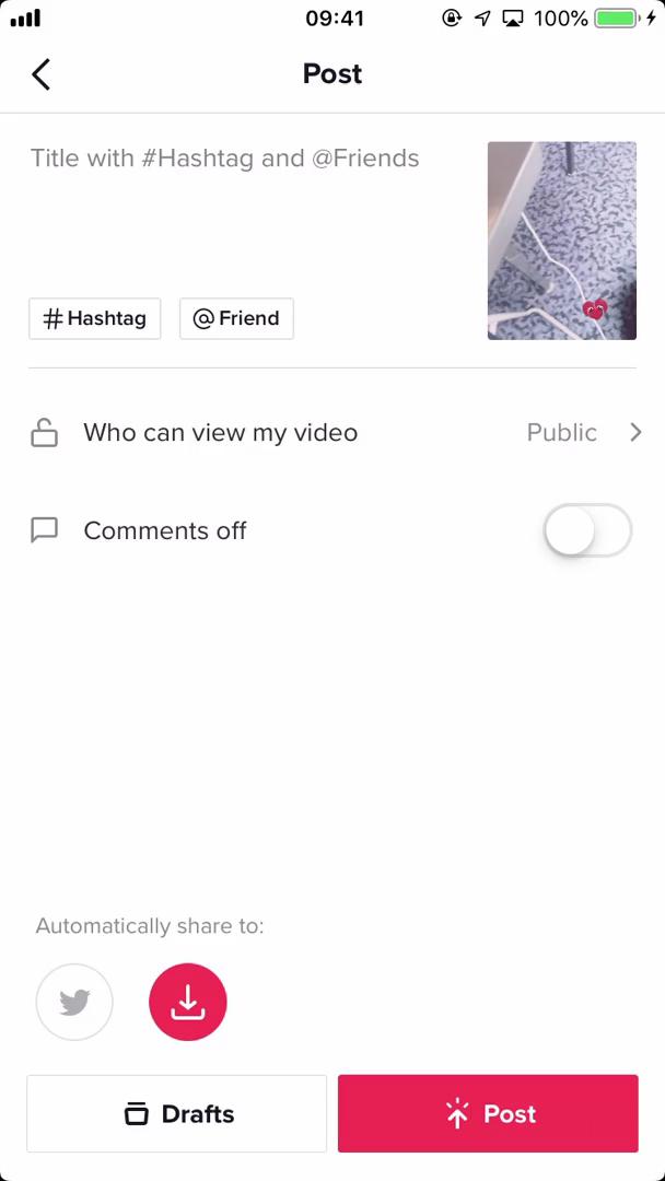 Sharing a video on TikTok video thumbnail