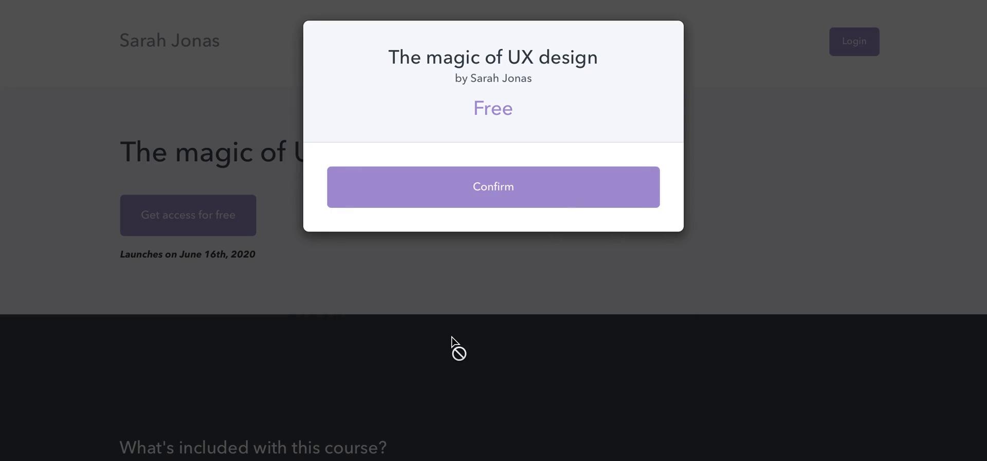 Joining a course screenshot