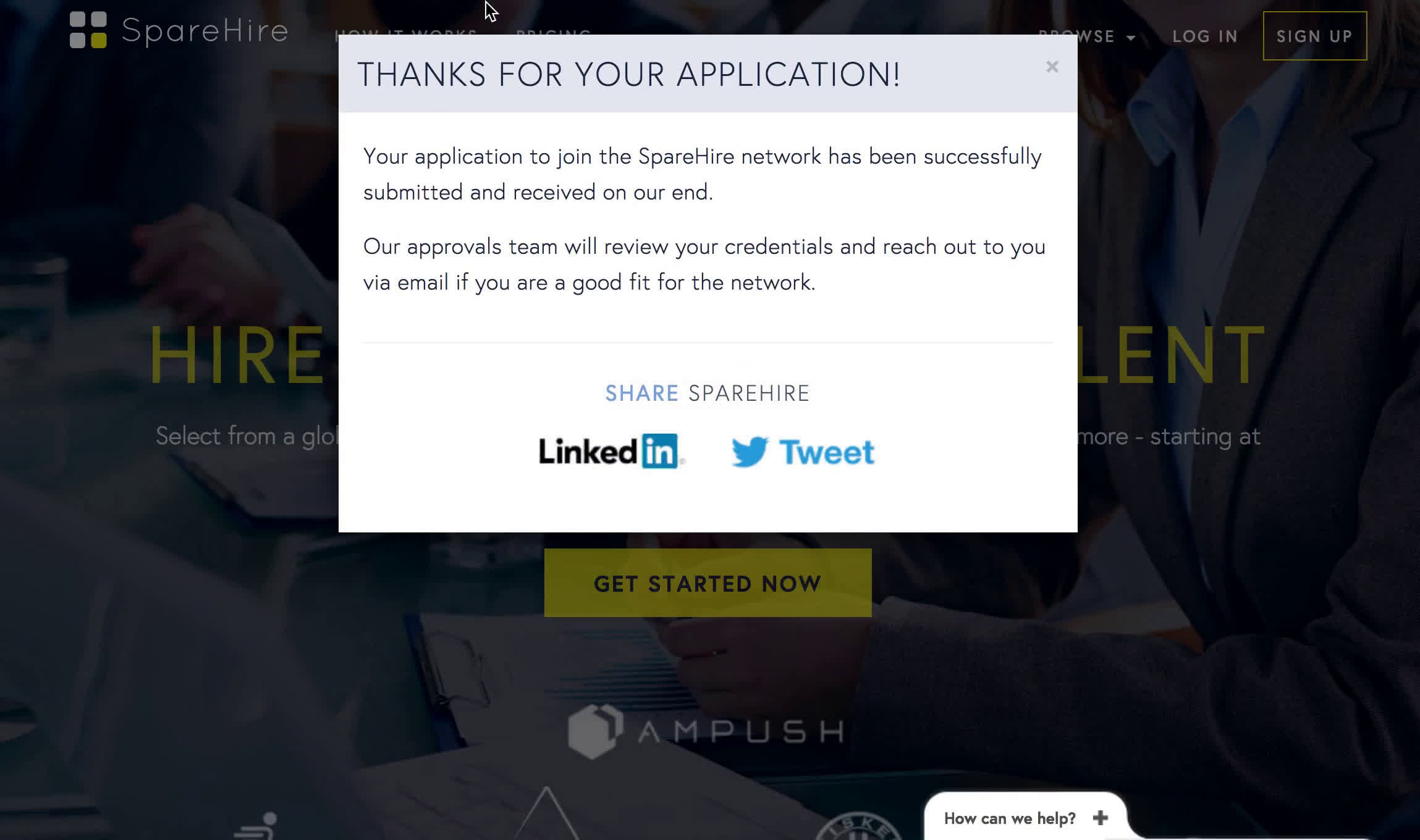 Applying as a candidate screenshot