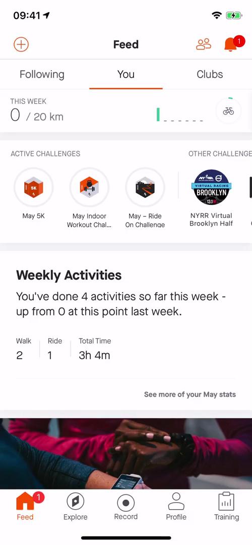 General browsing on Strava video thumbnail