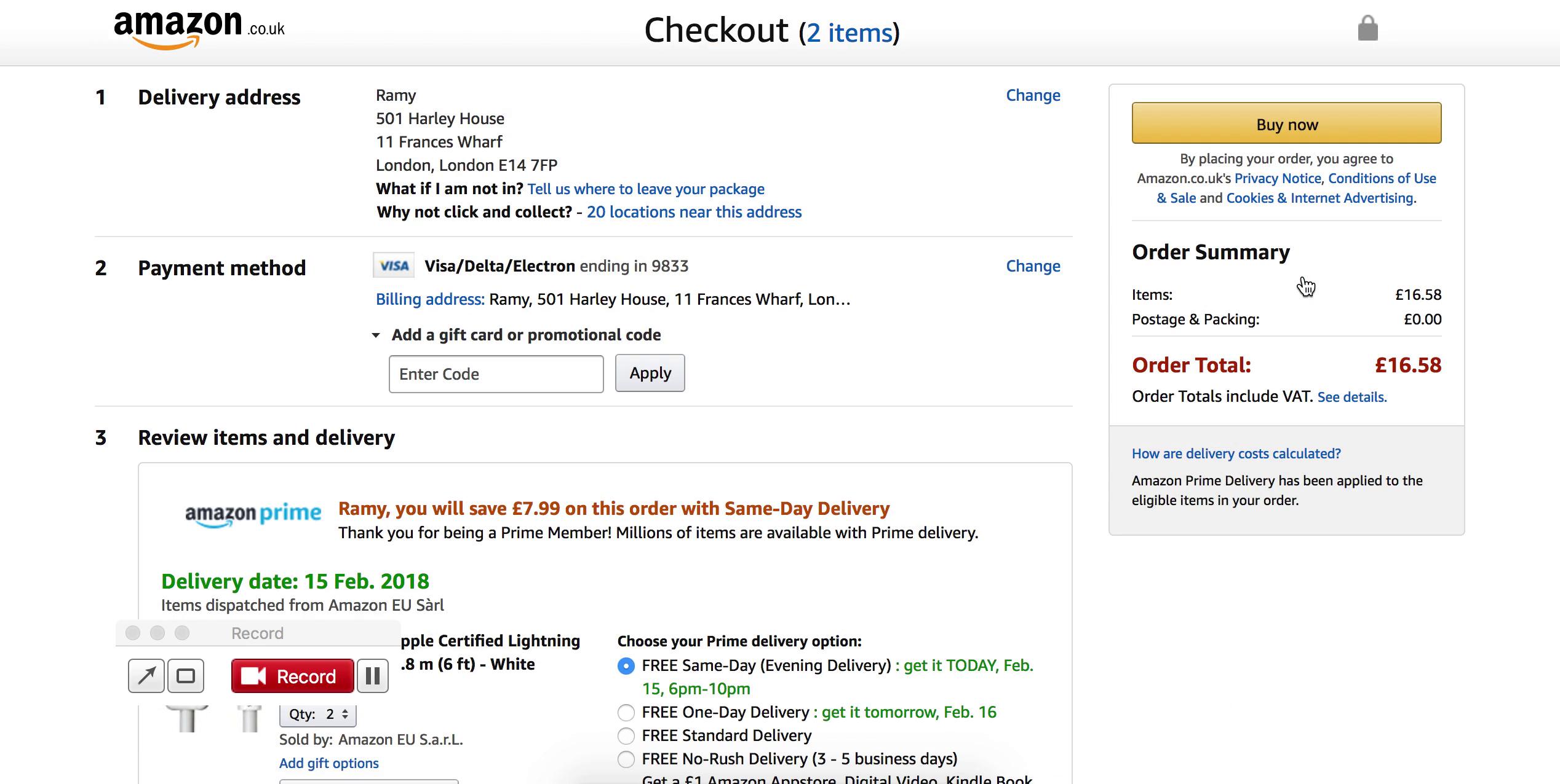 Amazon  screenshot