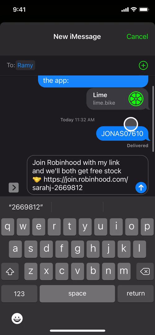 Inviting people screenshot