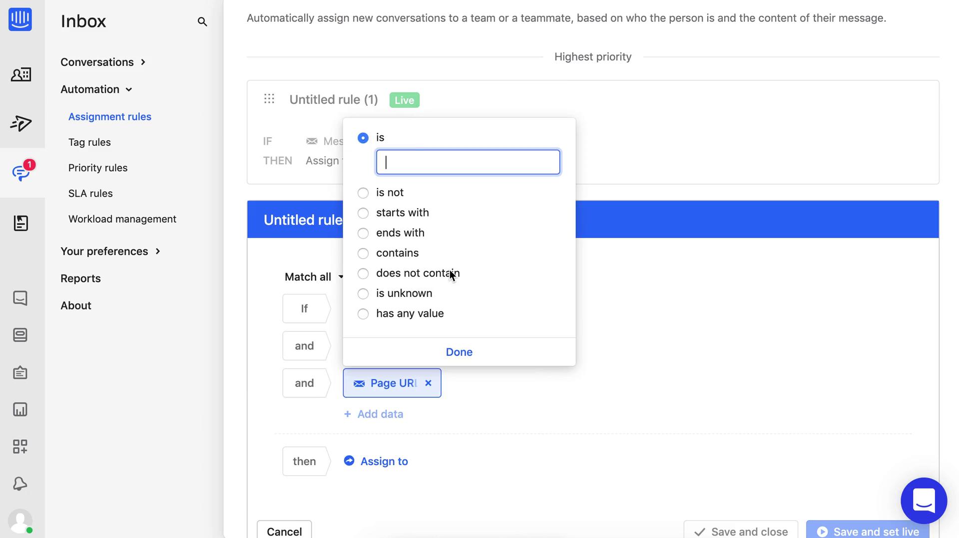 Creating an automation workflow screenshot