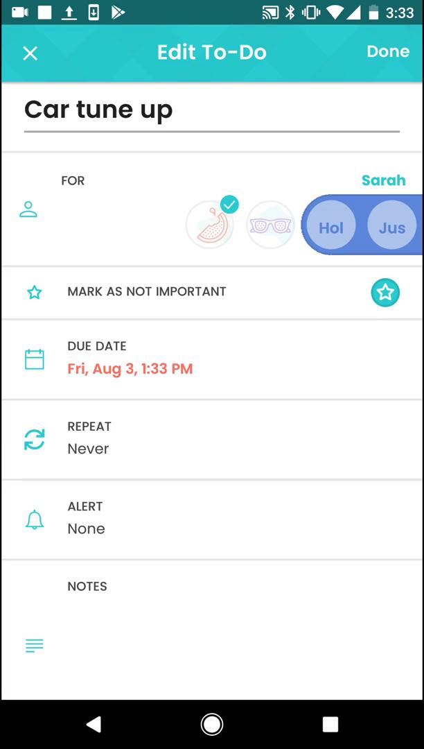 Tasks screenshot