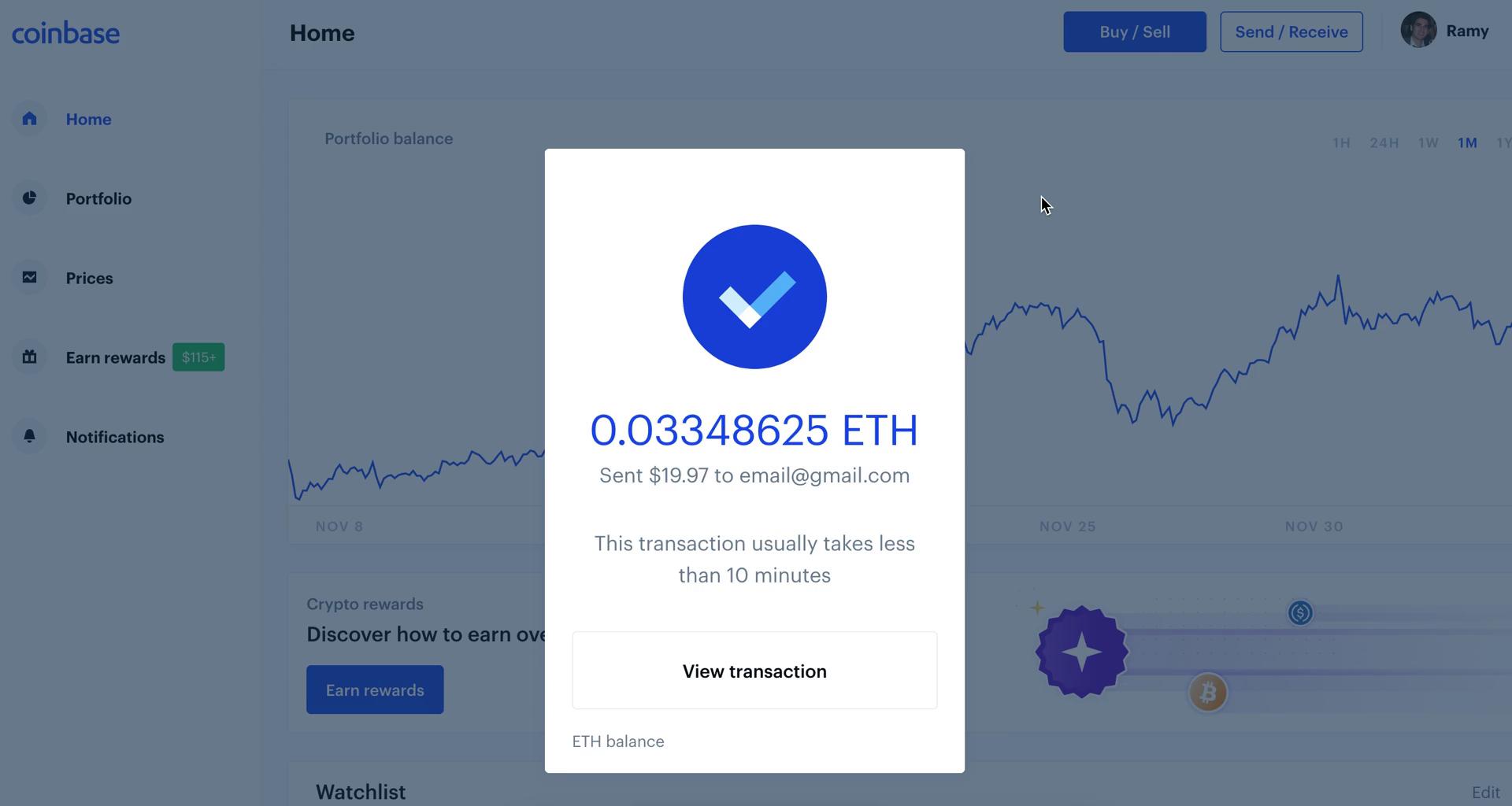 Sending currency on Coinbase video thumbnail