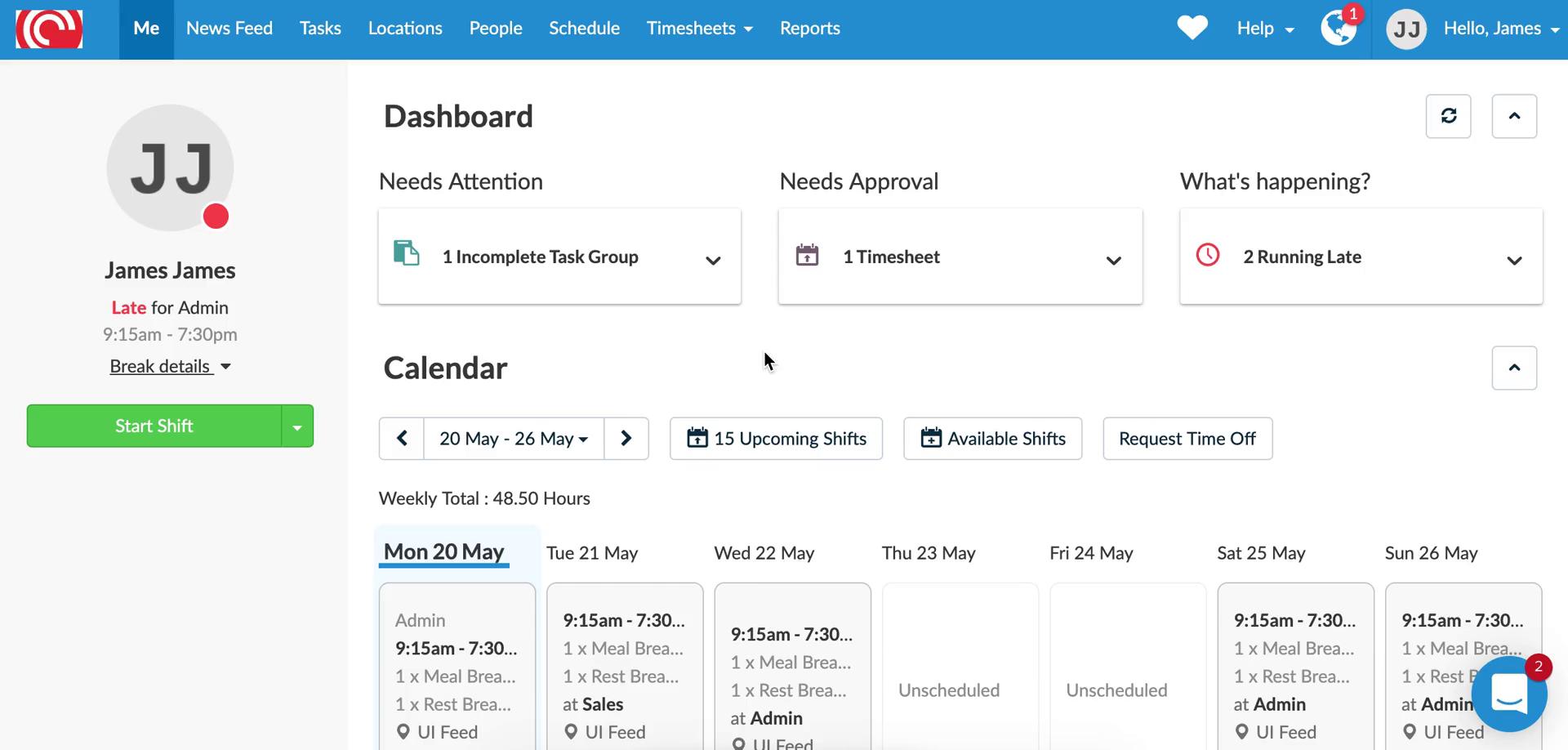 Screenshot of Dashboard on General browsing on Deputy user flow