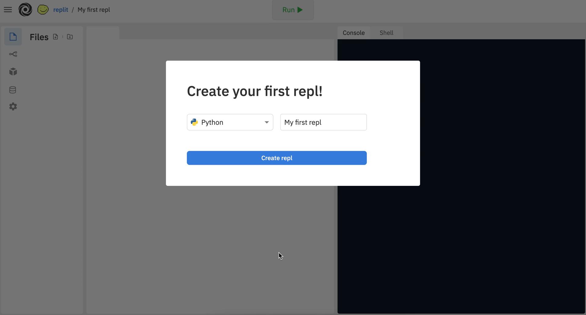 Replit create repl screenshot