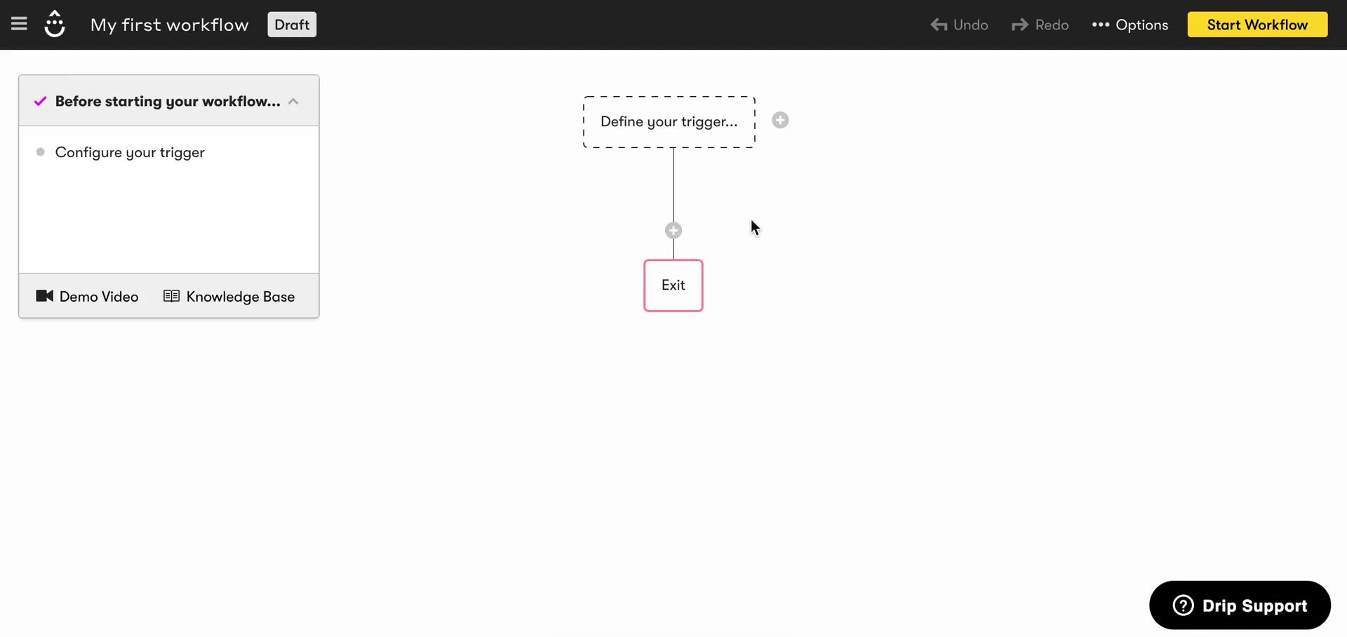 Creating an automation workflow screenshot