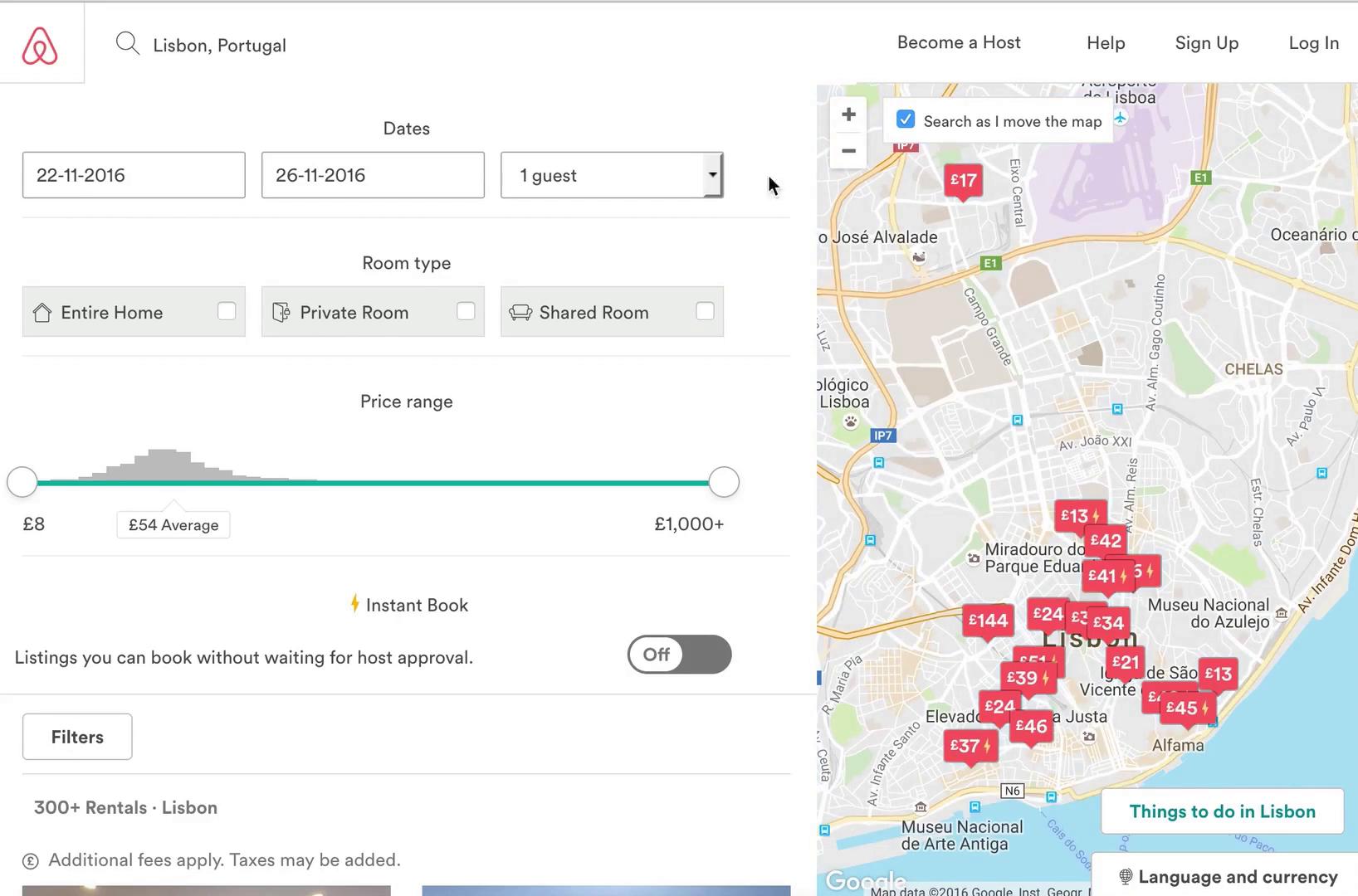 Screenshot of on Booking a room on Airbnb user flow