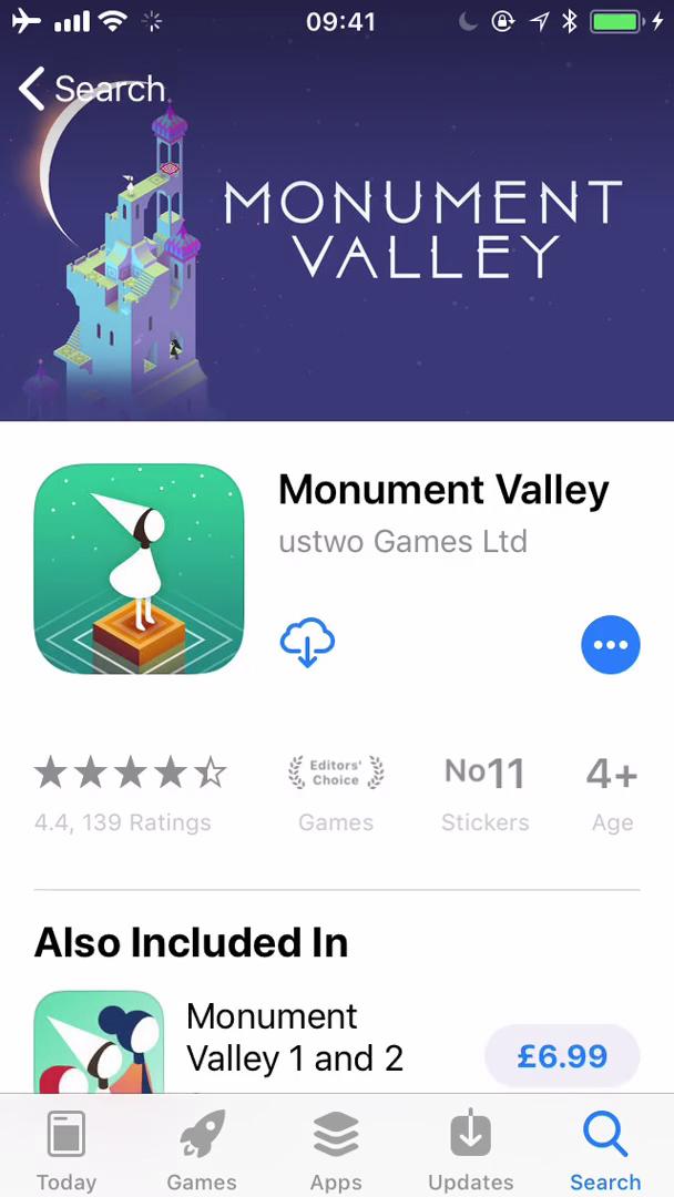 Screenshot of on Onboarding on Monument Valley user flow