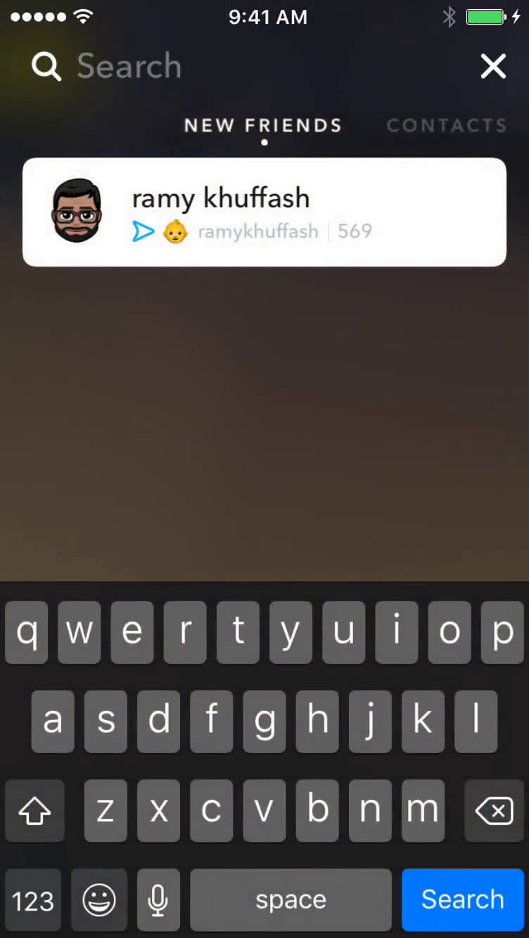 Searching on Snapchat video thumbnail