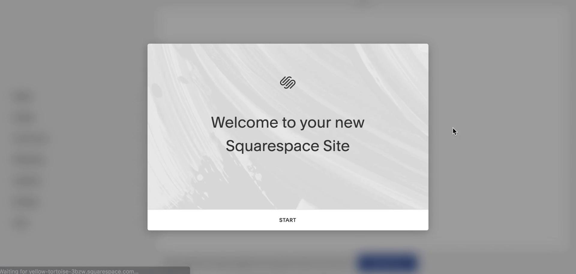 Screenshot of Welcome on Creating a website on Squarespace user flow