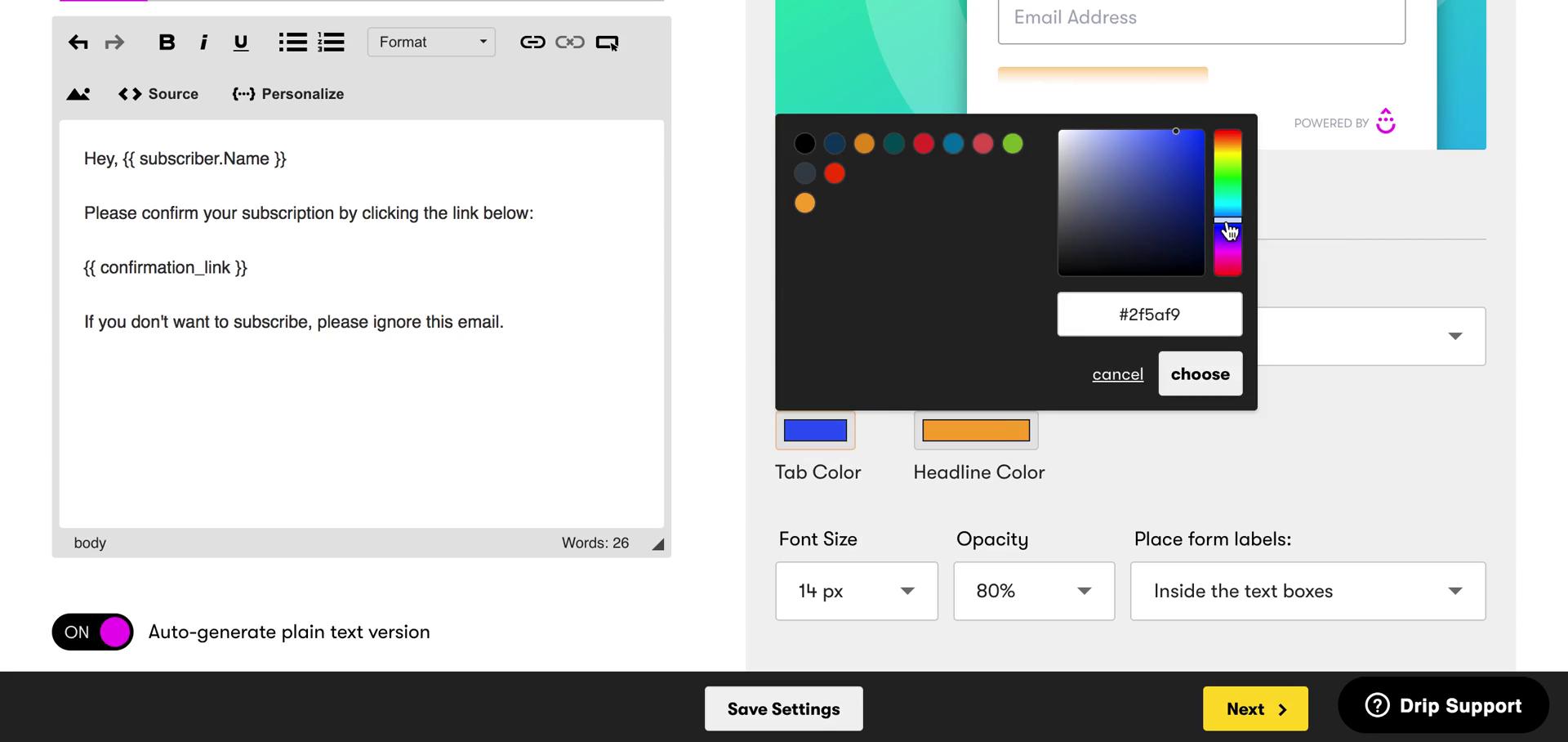 Creating a form screenshot