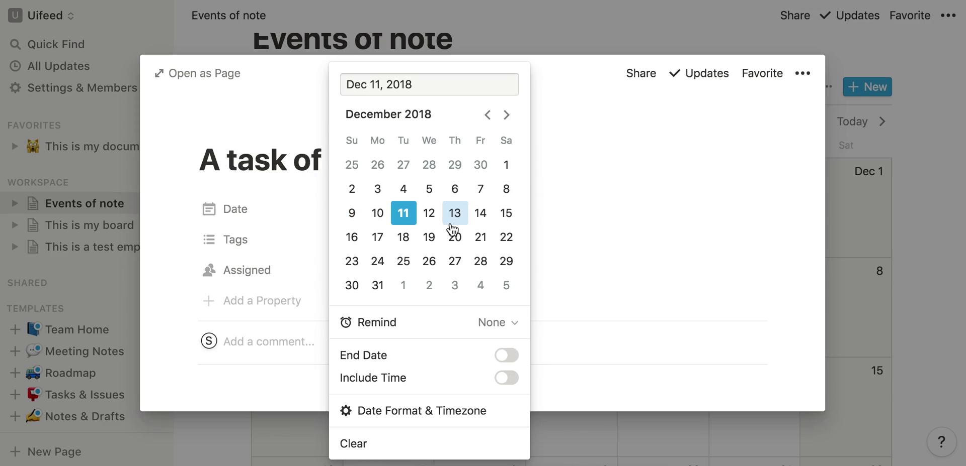 Creating a calendar screenshot