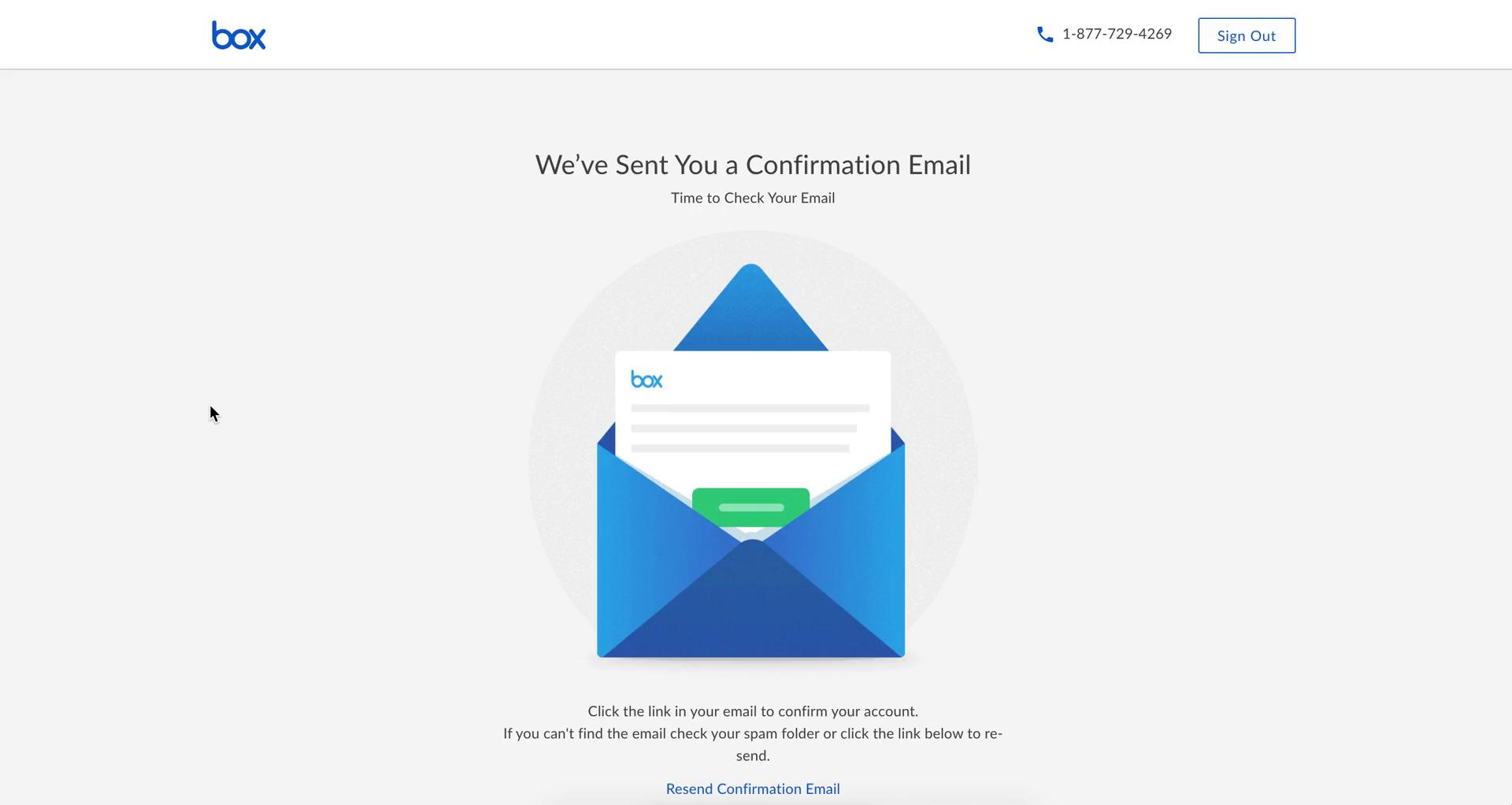 Box confirm email screenshot