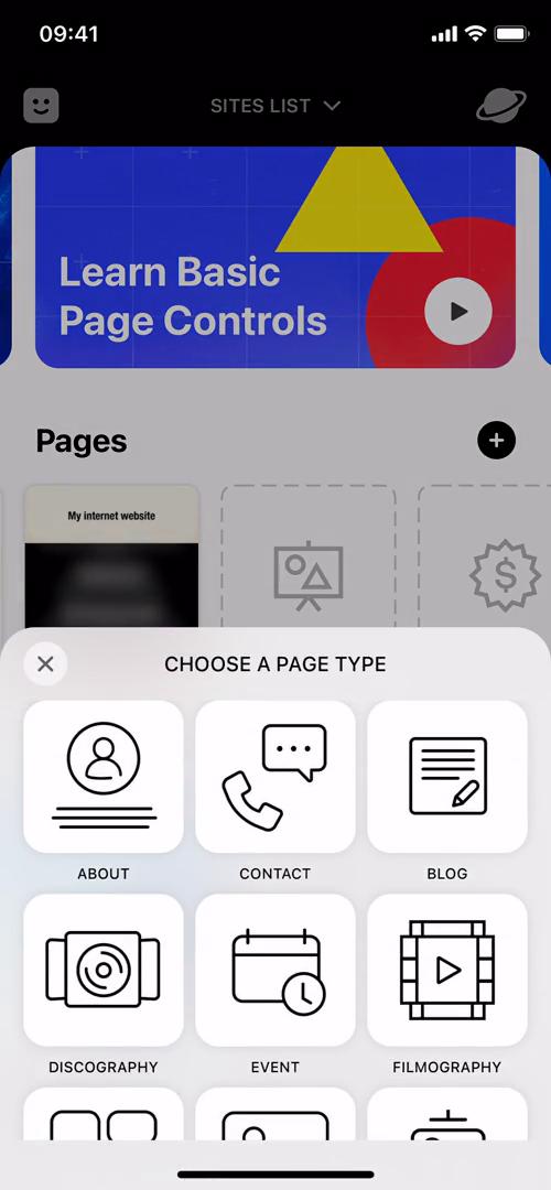 Select page type video thumbnail