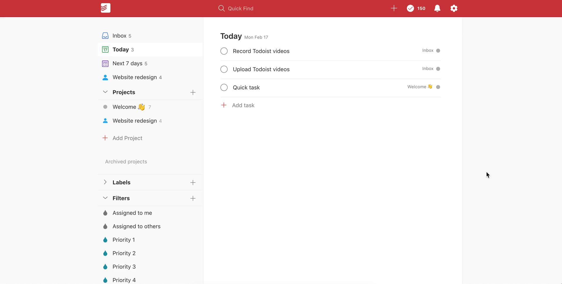 Screenshot of Tasks on Upgrading your account on Todoist user flow