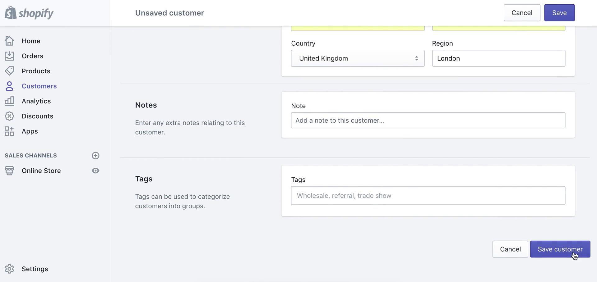 Adding customer to waitlist screenshot