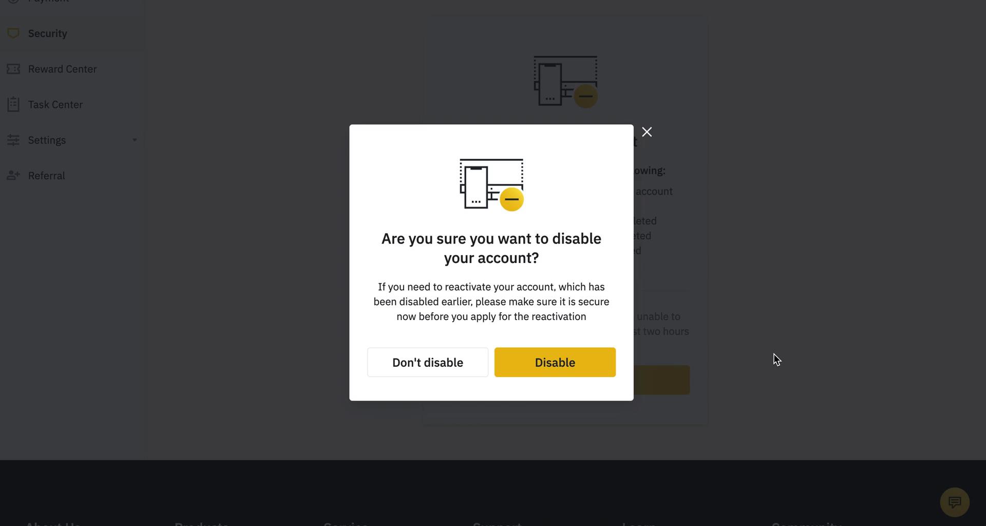 Deactivating your account on Binance video thumbnail