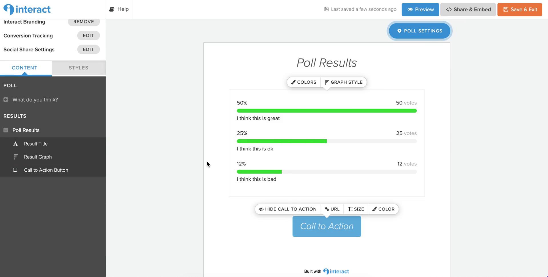 Creating a poll screenshot