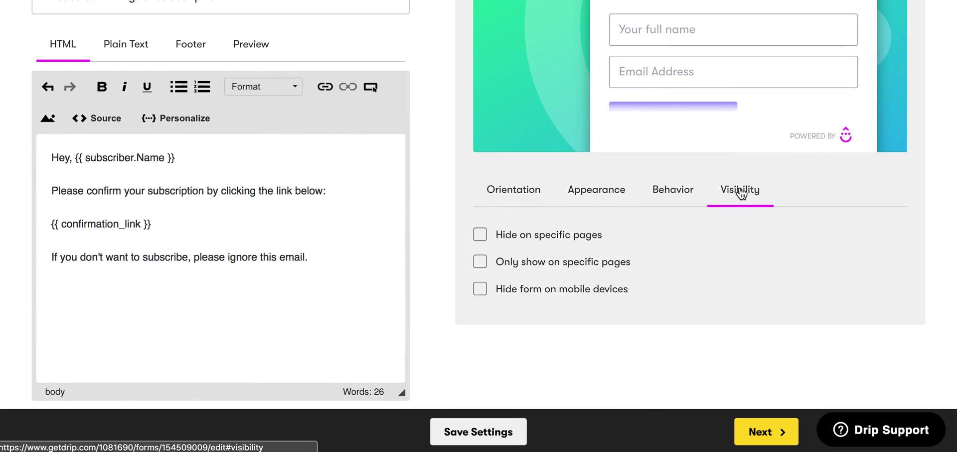 Creating a form screenshot