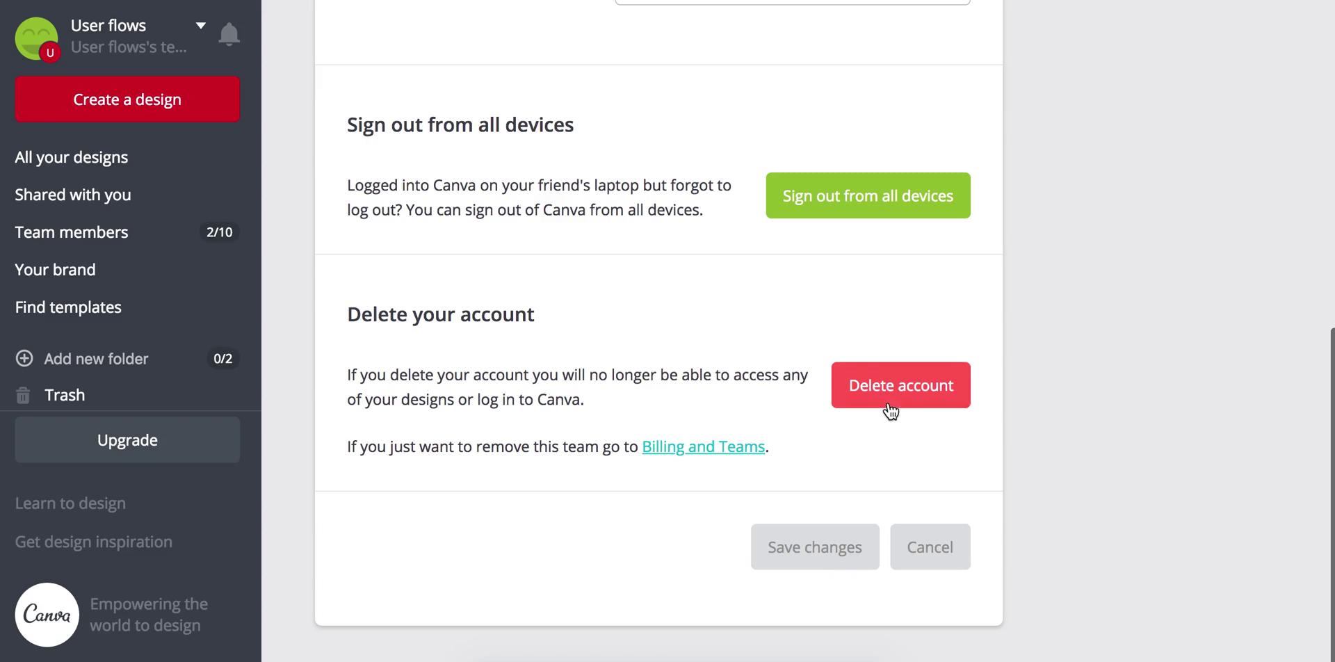 Deactivating your account on Canva (video & 14 screenshots)