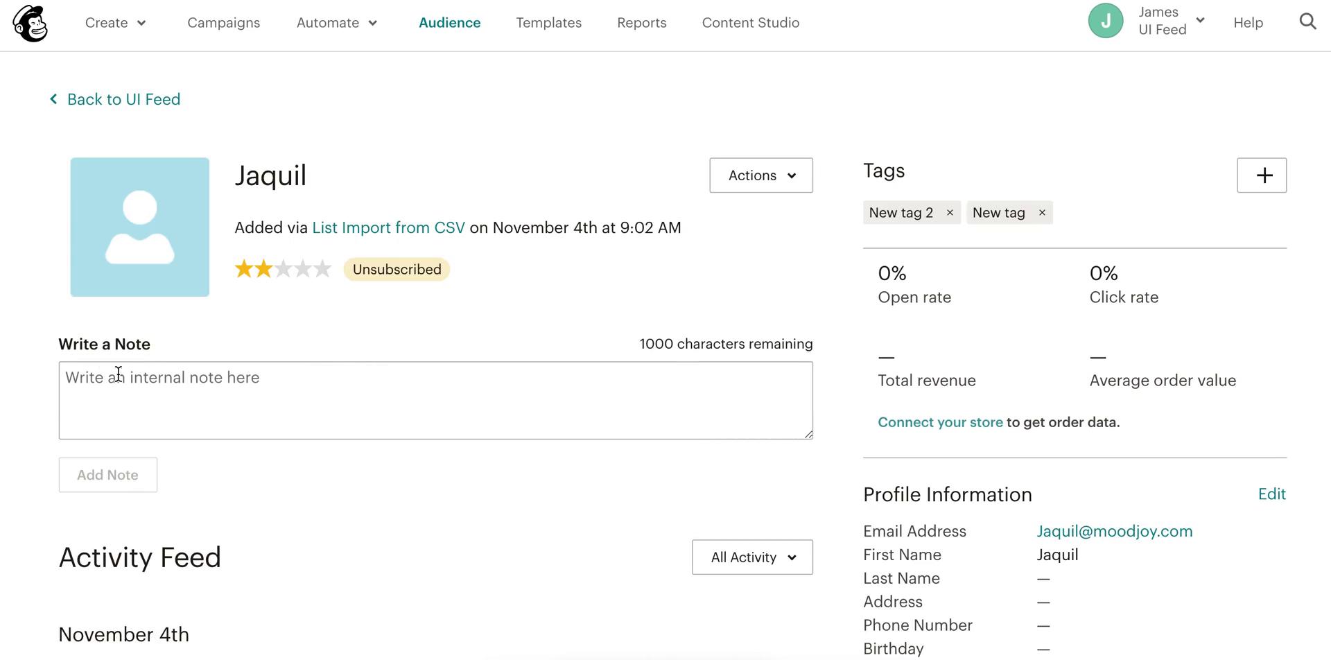 CRM screenshot