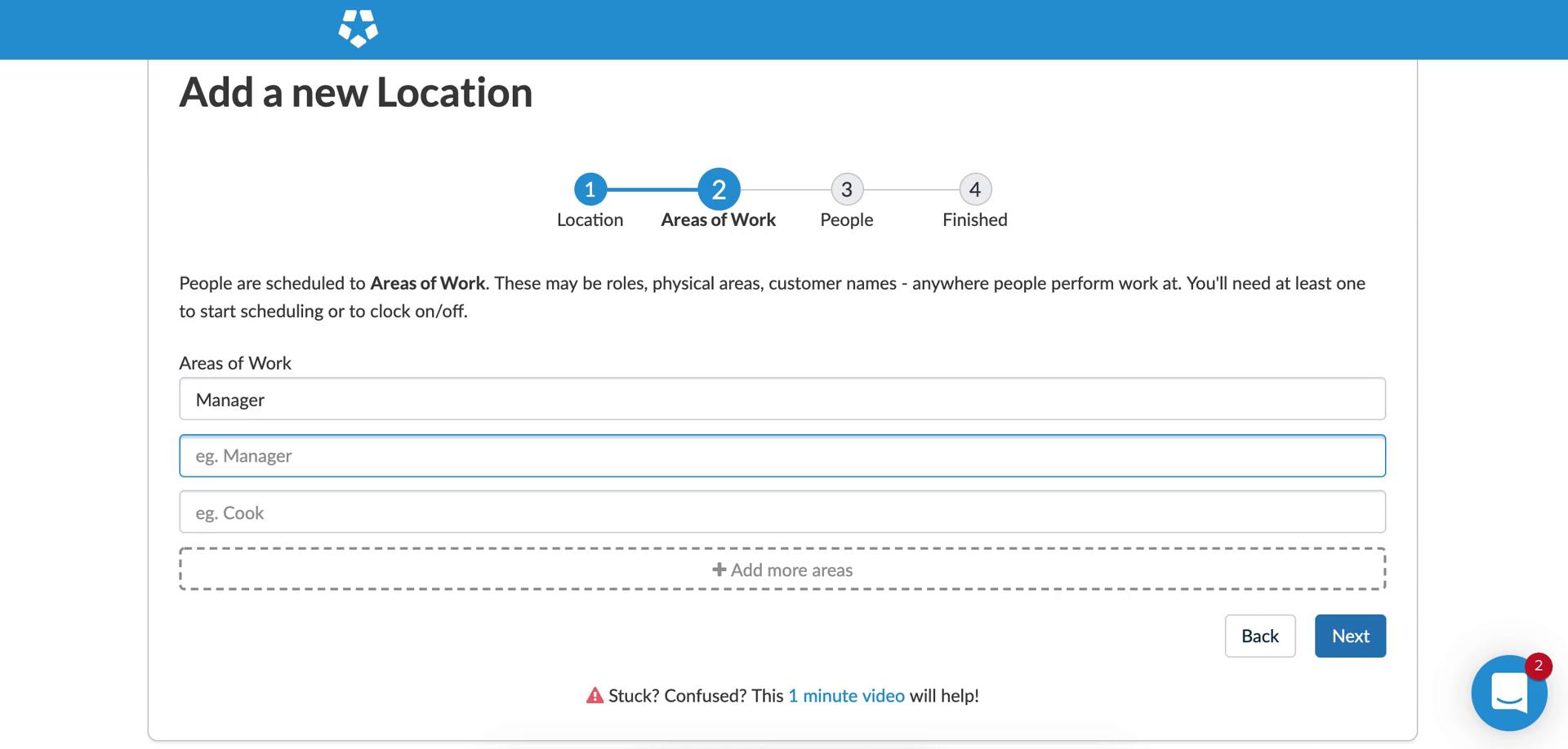 Managing locations screenshot